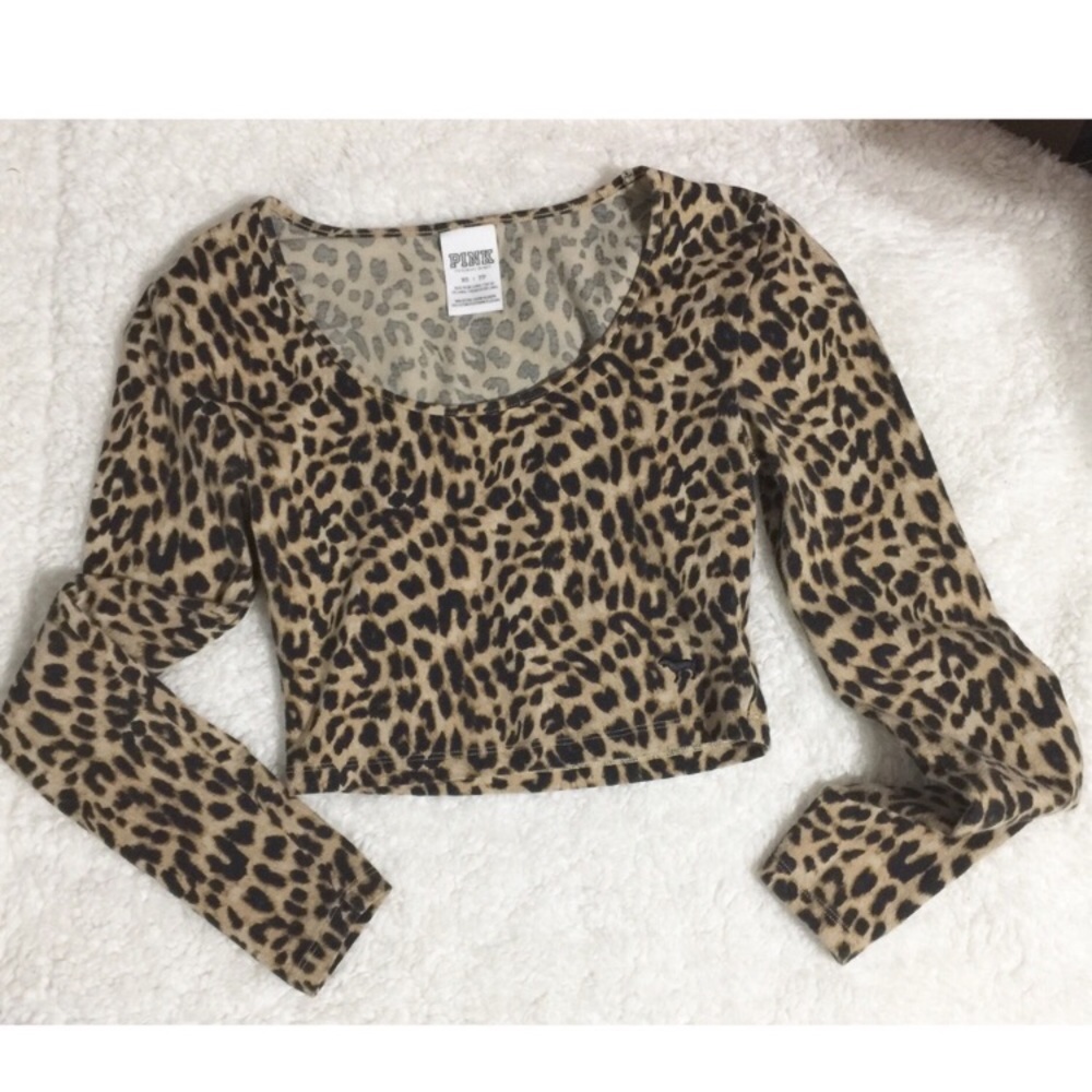 VS PINK Leopard Crop Top